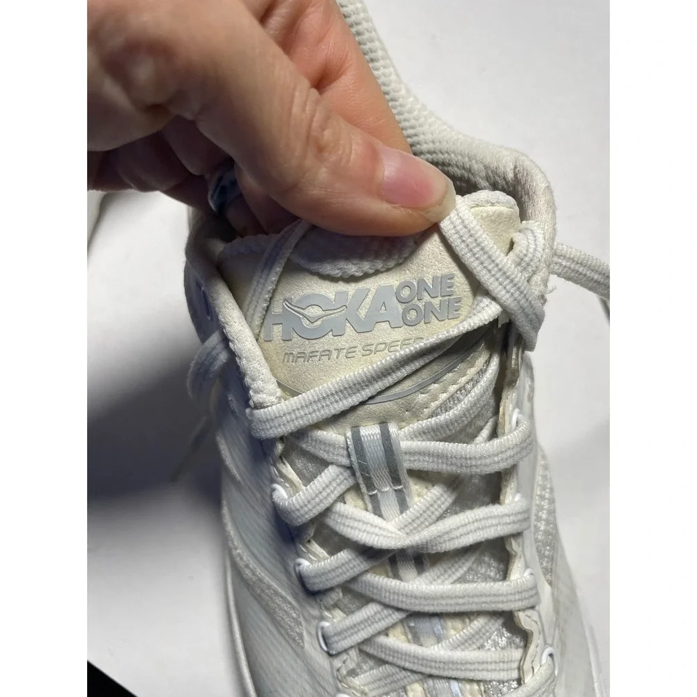 Hoka One One Mafate Speed 2 Men 9 White Silver Trail Running Shoes 1126851 WLRC